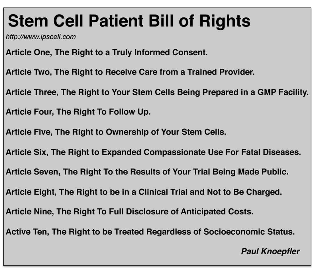 book excerpt: stem cell patients bill of rights - the niche